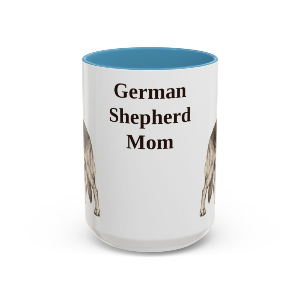 15oz German Shepherd Dog Mom Mug, Vintage Sketch Coffee Mug, Dog Mom Gift