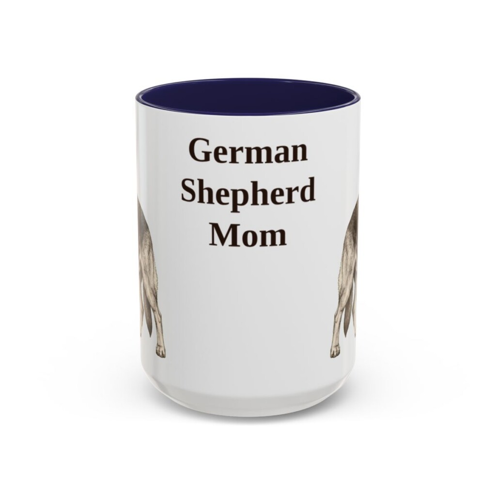 15oz German Shepherd Dog Mom Mug, Vintage Sketch Coffee Mug, Dog Mom Gift