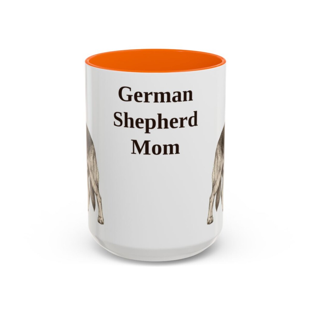 15oz German Shepherd Dog Mom Mug, Vintage Sketch Coffee Mug, Dog Mom Gift
