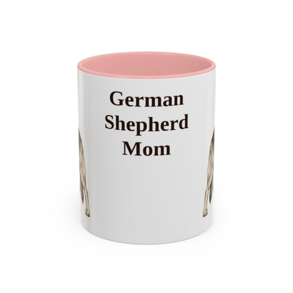 german-shepherd-mug-mom-pink-1 11oz German Shepherd Dog Mom Mug, Vintage Sketch Coffee Mug, Dog Mom Gift