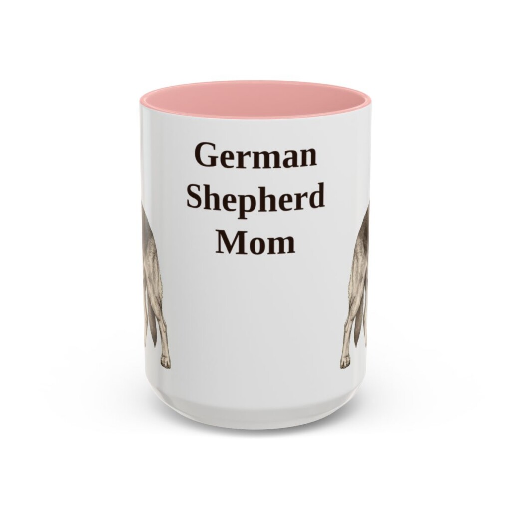15oz German Shepherd Dog Mom Mug, Vintage Sketch Coffee Mug, Dog Mom Gift