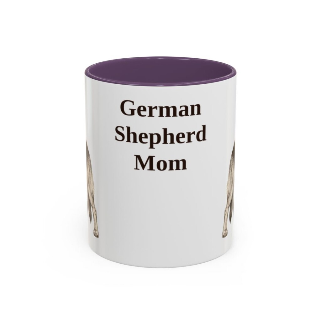 german-shepherd-mug-mom-purple-1 11oz German Shepherd Dog Mom Mug, Vintage Sketch Coffee Mug, Dog Mom Gift