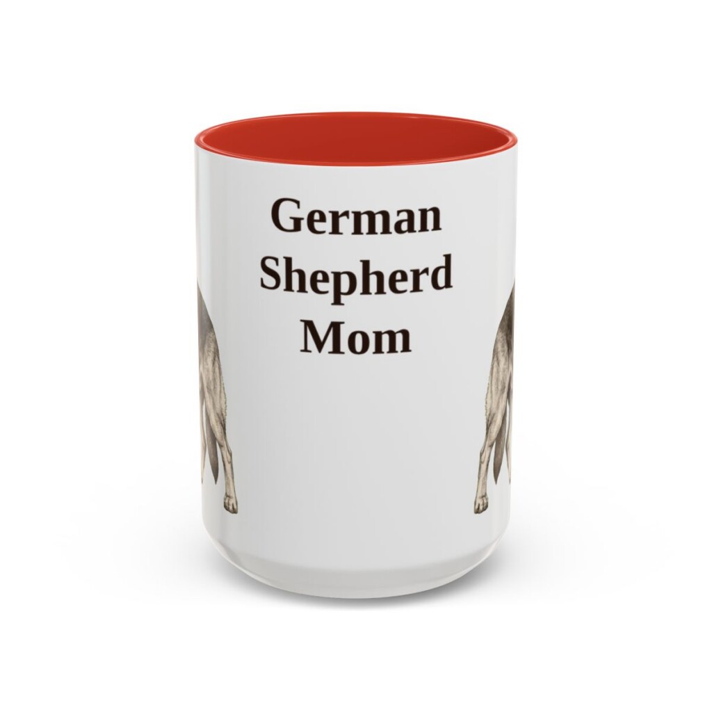15oz German Shepherd Dog Mom Mug, Vintage Sketch Coffee Mug, Dog Mom Gift