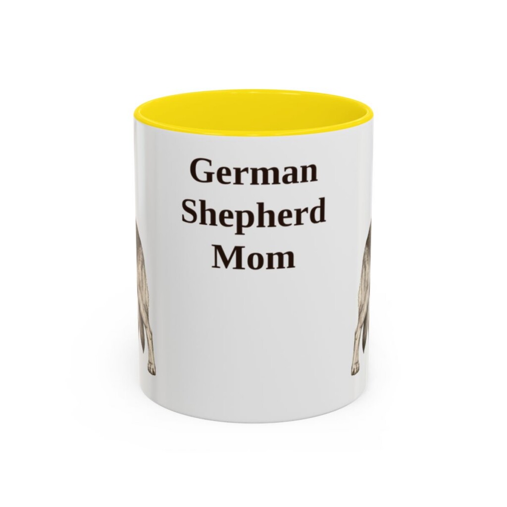 german-shepherd-mug-mom-yellow-1 11oz German Shepherd Dog Mom Mug, Vintage Sketch Coffee Mug, Dog Mom Gift
