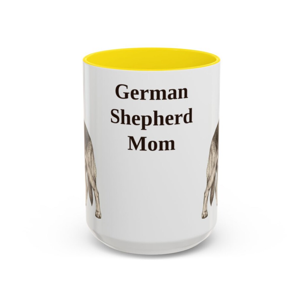 15oz German Shepherd Dog Mom Mug, Vintage Sketch Coffee Mug, Dog Mom Gift