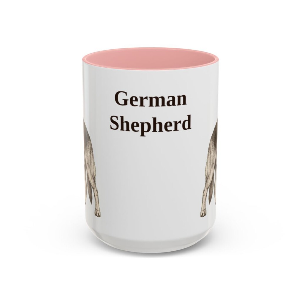 15oz German Shepherd Mug, Vintage Dog Portrait Coffee Mug, Dog Lover Gift