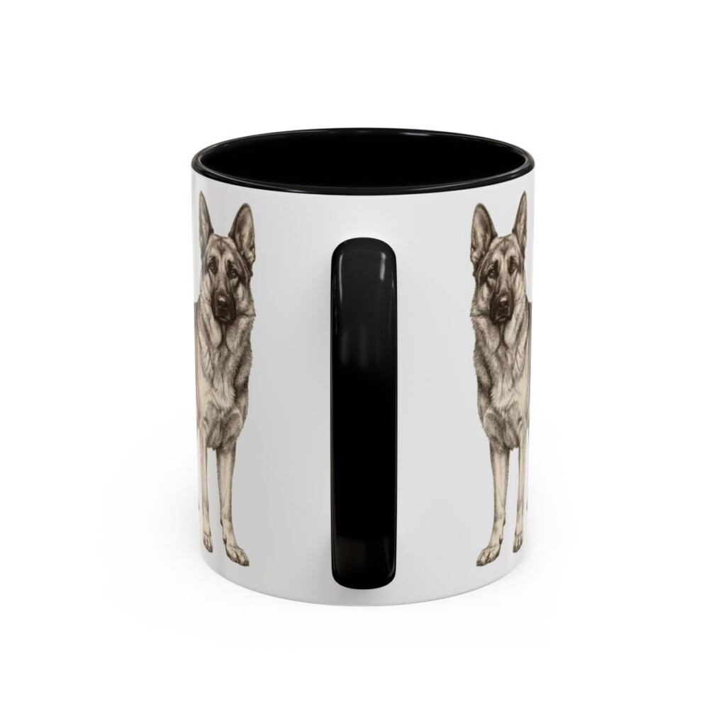 11oz German Shepherd Mug, Illustrated Dog Breed Facts Coffee Mug, Vintage Dog Keepsake Gift