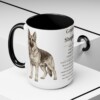 15oz German Shepherd Mug, Illustrated Dog Breed Facts Coffee Mug, Vintage Dog Keepsake Gift