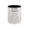 11oz German Shepherd Mug, Illustrated Dog Breed Facts Coffee Mug, Vintage Dog Keepsake Gift