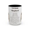 15oz German Shepherd Mug, Illustrated Dog Breed Facts Coffee Mug, Vintage Dog Keepsake Gift