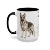 15oz German Shepherd Mug, Illustrated Dog Breed Facts Coffee Mug, Vintage Dog Keepsake Gift