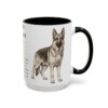 15oz German Shepherd Mug, Illustrated Dog Breed Facts Coffee Mug, Vintage Dog Keepsake Gift