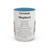 15oz German Shepherd Mug, Illustrated Dog Breed Facts Coffee Mug, Vintage Dog Keepsake Gift