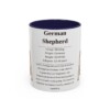 11oz German Shepherd Mug, Illustrated Dog Breed Facts Coffee Mug, Vintage Dog Keepsake Gift