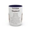 15oz German Shepherd Mug, Illustrated Dog Breed Facts Coffee Mug, Vintage Dog Keepsake Gift