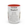 15oz German Shepherd Mug, Illustrated Dog Breed Facts Coffee Mug, Vintage Dog Keepsake Gift