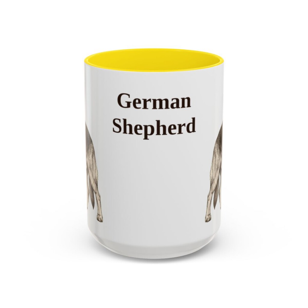 15oz German Shepherd Mug, Vintage Dog Portrait Coffee Mug, Dog Lover Gift