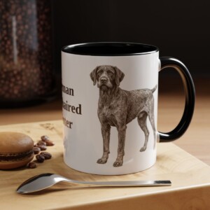 11oz German Wirehaired Pointer Mug, Vintage Dog Portrait Coffee Mug, Dog Lover Gift