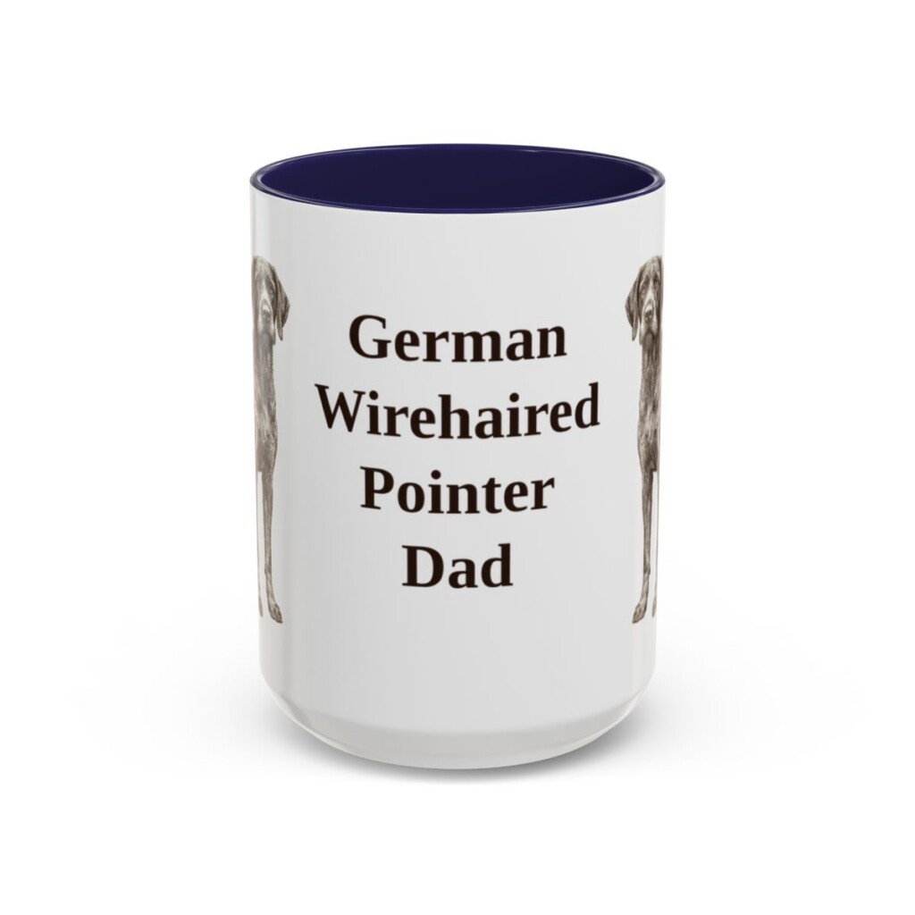 15oz German Wirehaired Pointer Dog Dad Mug, Vintage Sketch Coffee Mug, Dog Dad Gift