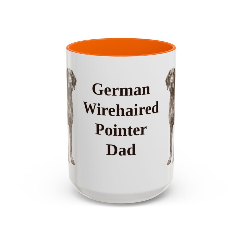 15oz German Wirehaired Pointer Dog Dad Mug, Vintage Sketch Coffee Mug, Dog Dad Gift