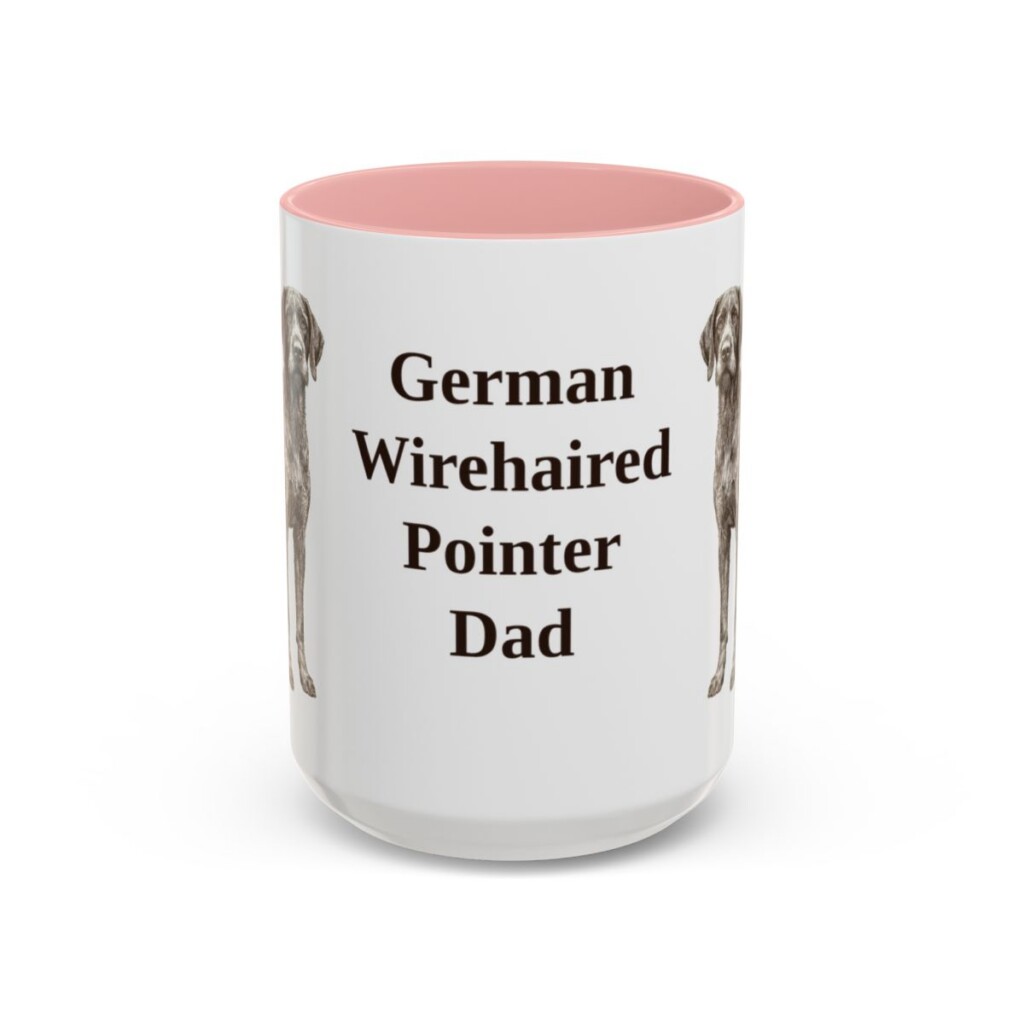 15oz German Wirehaired Pointer Dog Dad Mug, Vintage Sketch Coffee Mug, Dog Dad Gift