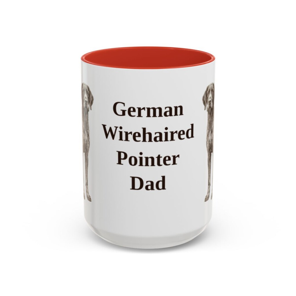 15oz German Wirehaired Pointer Dog Dad Mug, Vintage Sketch Coffee Mug, Dog Dad Gift