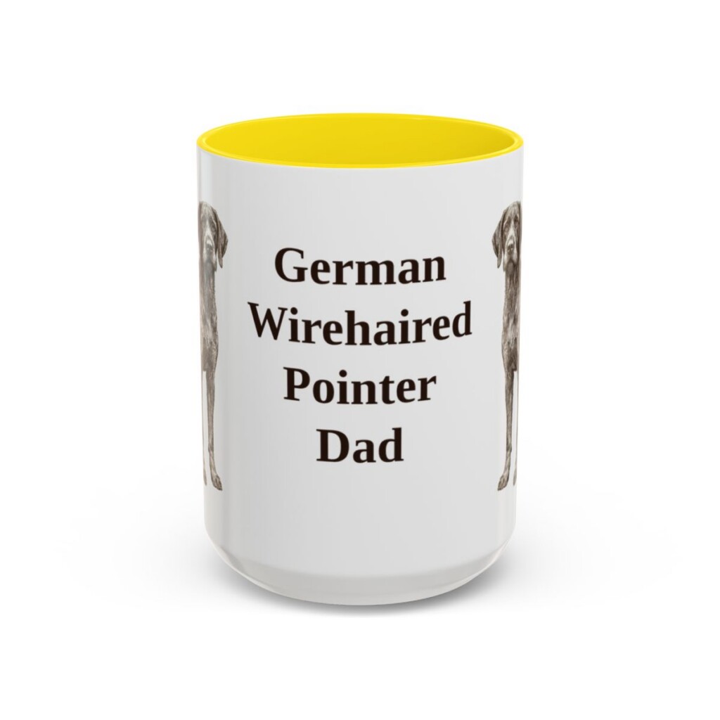 15oz German Wirehaired Pointer Dog Dad Mug, Vintage Sketch Coffee Mug, Dog Dad Gift