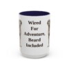 15oz Funny German Wirehaired Pointer Mug, Wired For Adventure, Beard Included, Vintage Dog Coffee Mug, Dog Lover Gift
