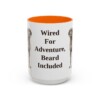 15oz Funny German Wirehaired Pointer Mug, Wired For Adventure, Beard Included, Vintage Dog Coffee Mug, Dog Lover Gift