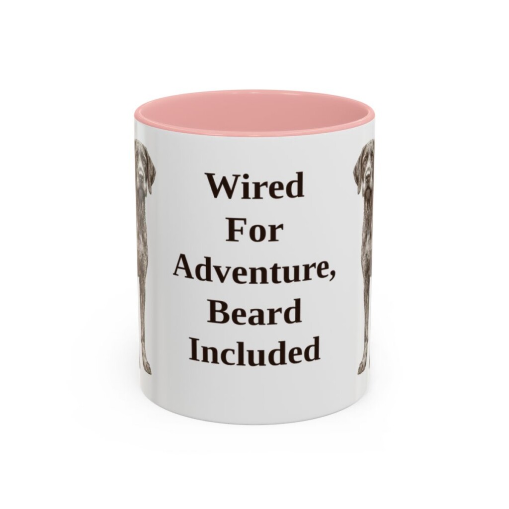 11oz Funny German Wirehaired Pointer Mug, Wired For Adventure, Beard Included, Vintage Dog Coffee Mug, Dog Lover Gift