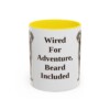 11oz Funny German Wirehaired Pointer Mug, Wired For Adventure, Beard Included, Vintage Dog Coffee Mug, Dog Lover Gift