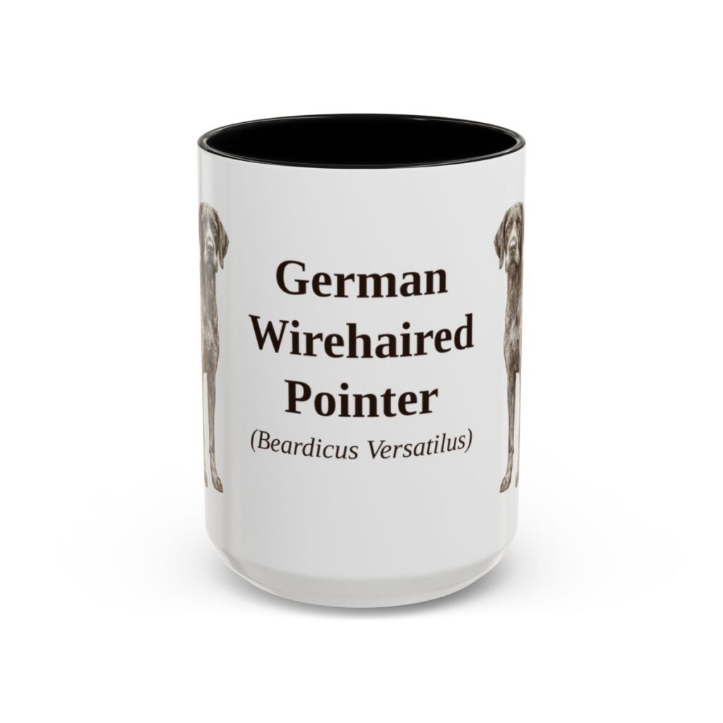 15oz German Wirehaired Pointer Latin Mug, German Wirehaired Pointer, Vintage Dog Coffee Mug, Dog Lover Gift
