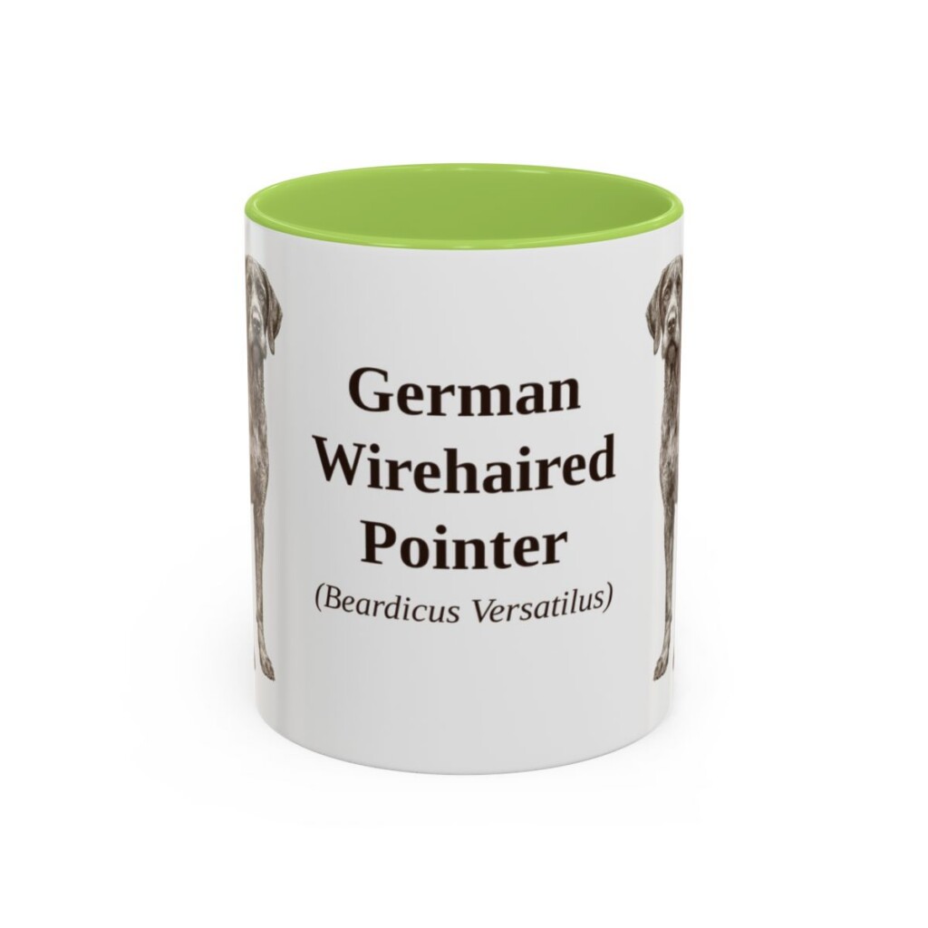 11oz German Wirehaired Pointer Latin Mug, German Wirehaired Pointer, Vintage Dog Coffee Mug, Dog Lover Gift