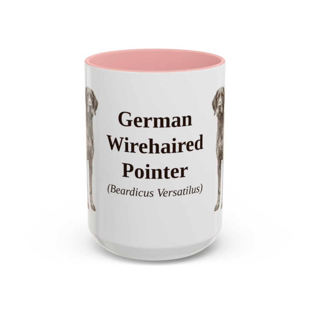 15oz German Wirehaired Pointer Latin Mug, German Wirehaired Pointer, Vintage Dog Coffee Mug, Dog Lover Gift