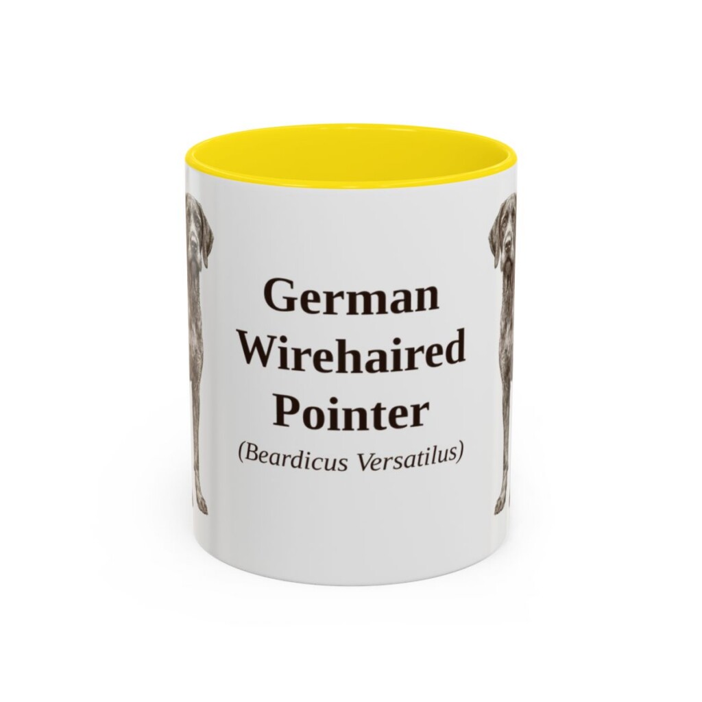 11oz German Wirehaired Pointer Latin Mug, German Wirehaired Pointer, Vintage Dog Coffee Mug, Dog Lover Gift