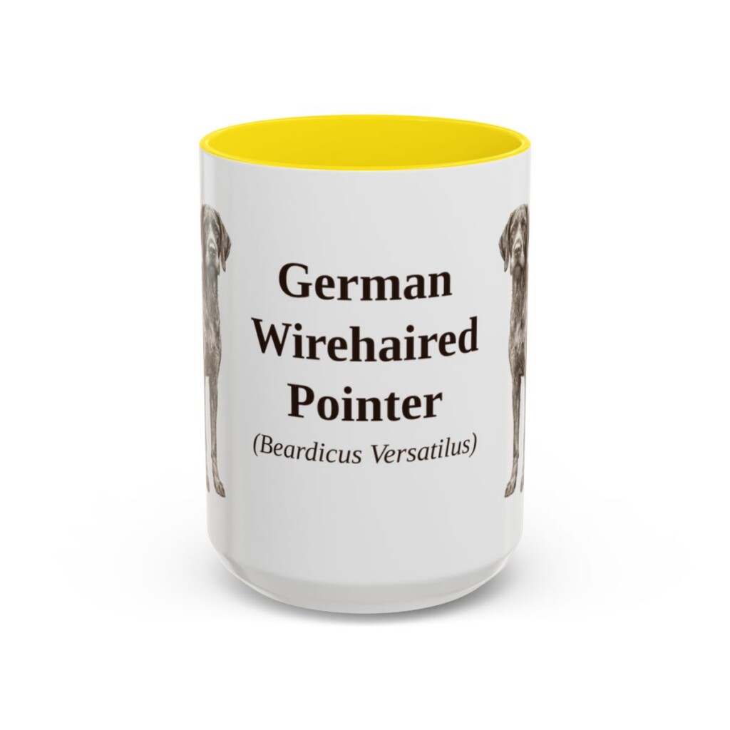 15oz German Wirehaired Pointer Latin Mug, German Wirehaired Pointer, Vintage Dog Coffee Mug, Dog Lover Gift