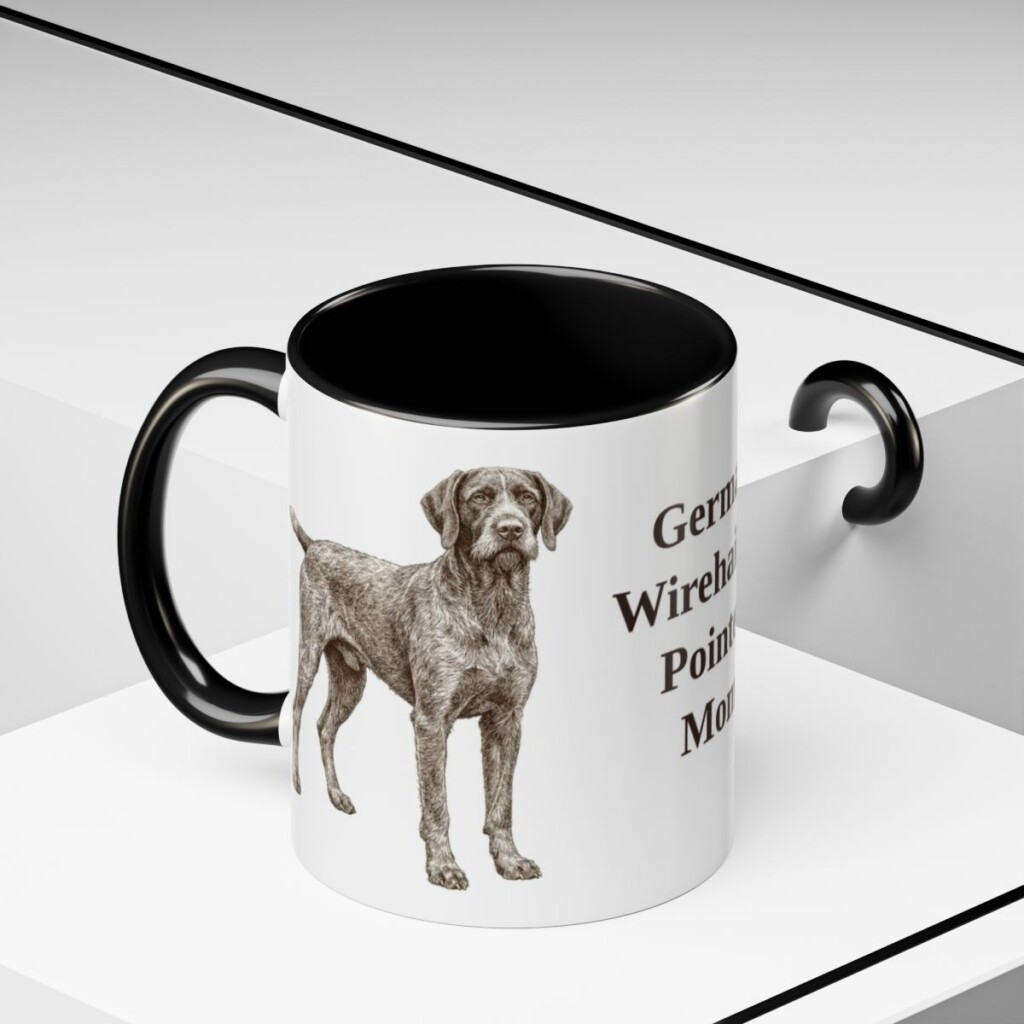11oz German Wirehaired Pointer Dog Mom Mug, Vintage Sketch Coffee Mug, Dog Mom Gift