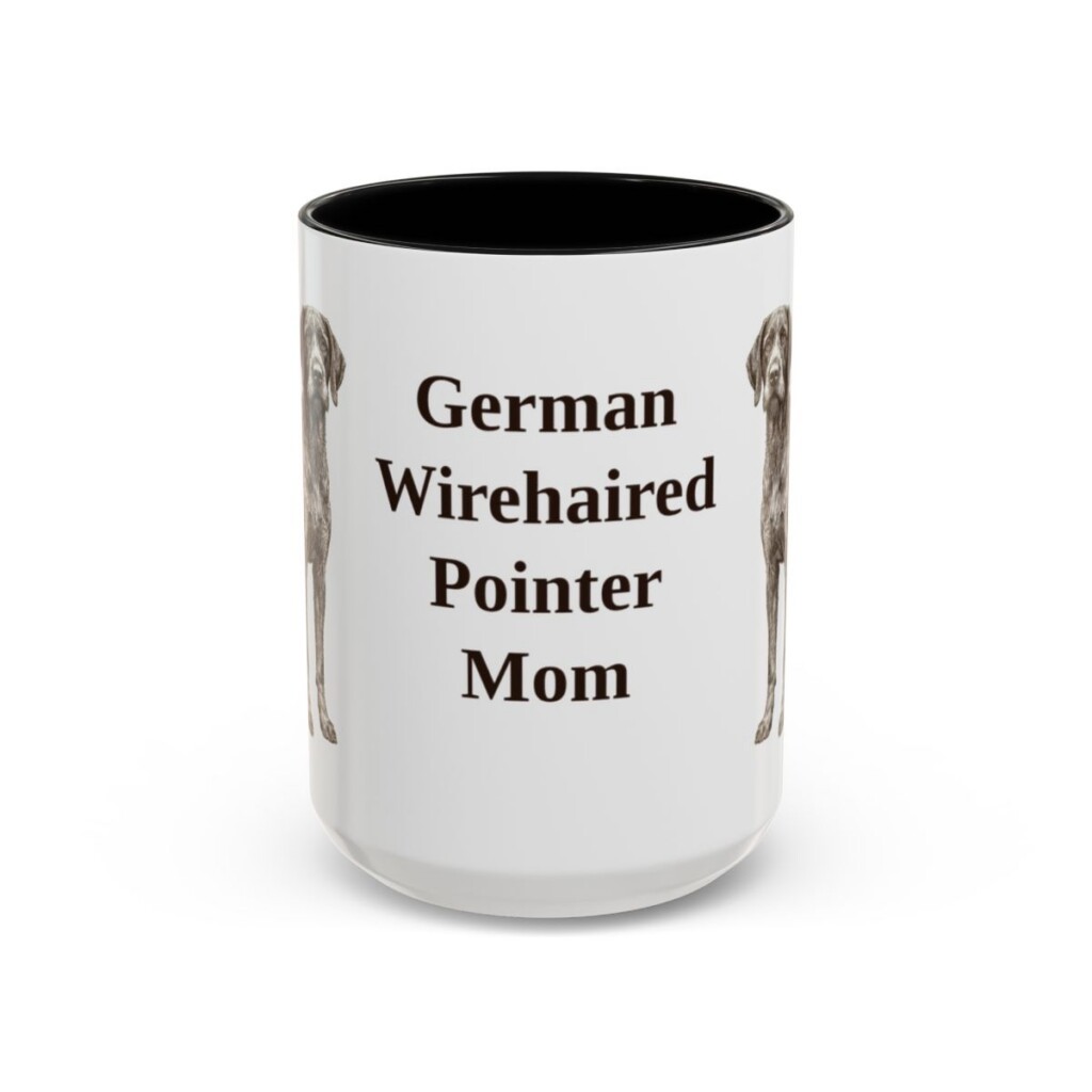 15oz German Wirehaired Pointer Dog Mom Mug, Vintage Sketch Coffee Mug, Dog Mom Gift