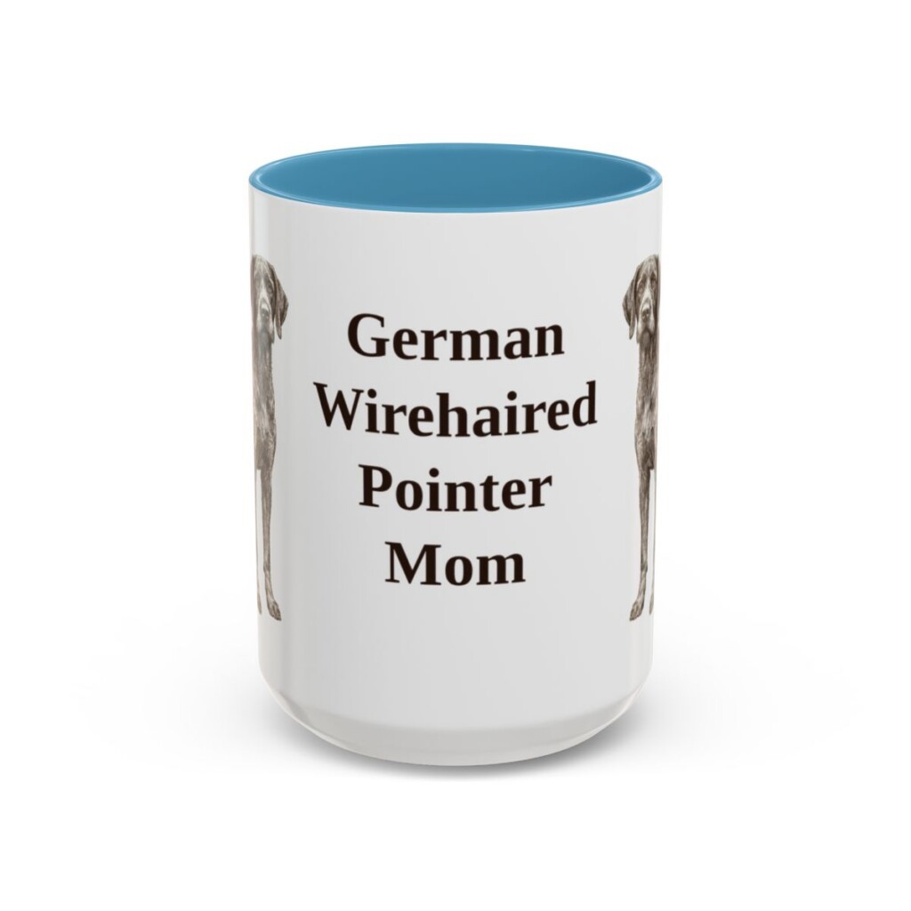 15oz German Wirehaired Pointer Dog Mom Mug, Vintage Sketch Coffee Mug, Dog Mom Gift