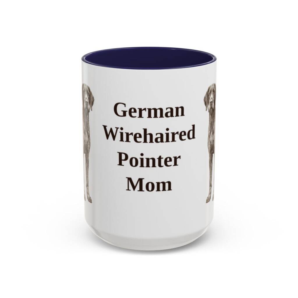 15oz German Wirehaired Pointer Dog Mom Mug, Vintage Sketch Coffee Mug, Dog Mom Gift
