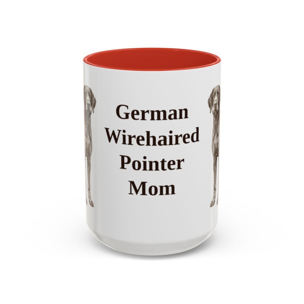 15oz German Wirehaired Pointer Dog Mom Mug, Vintage Sketch Coffee Mug, Dog Mom Gift