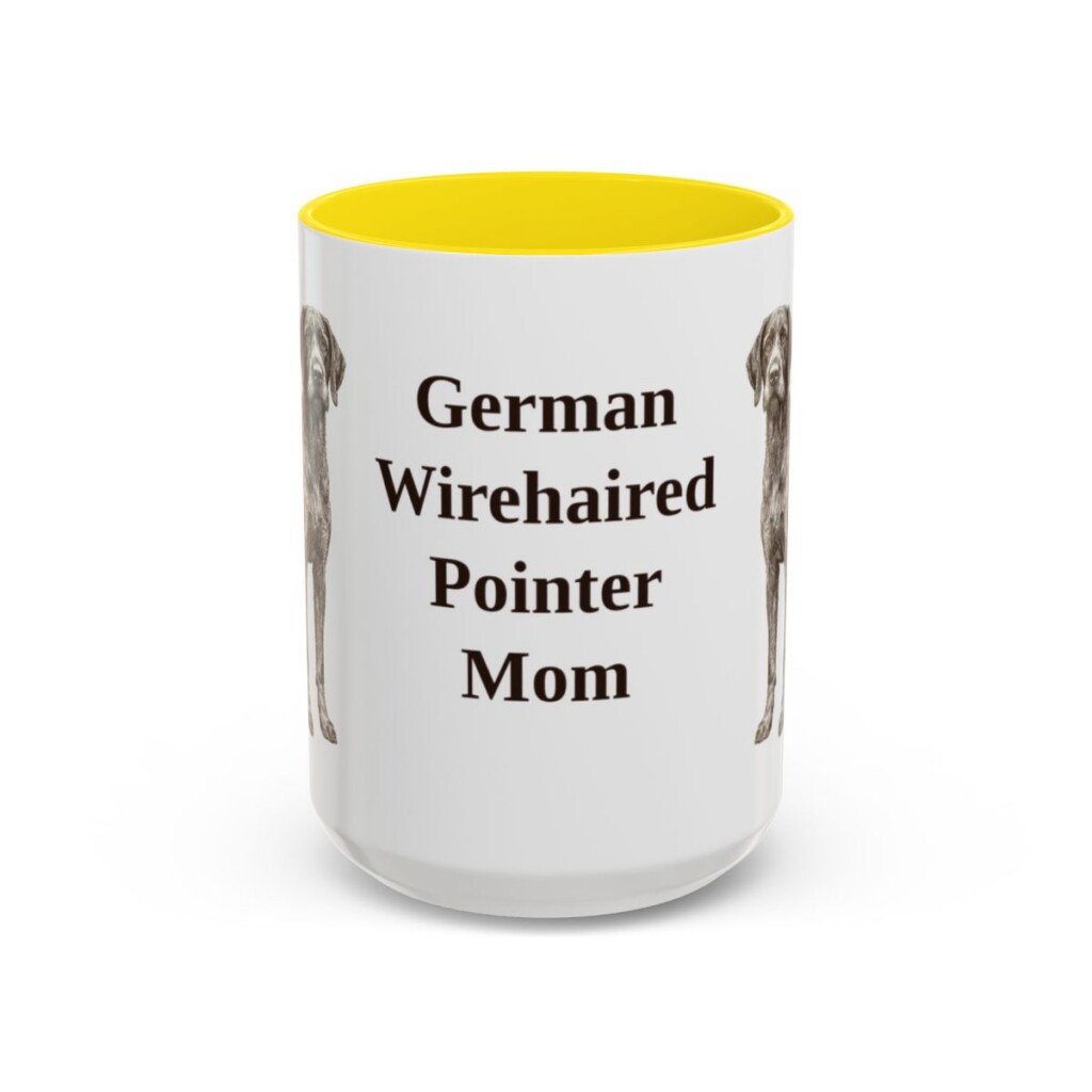 15oz German Wirehaired Pointer Dog Mom Mug, Vintage Sketch Coffee Mug, Dog Mom Gift