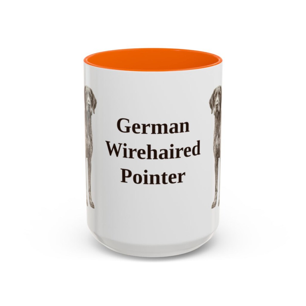 15oz German Wirehaired Pointer Mug, Vintage Dog Portrait Coffee Mug, Dog Lover Gift
