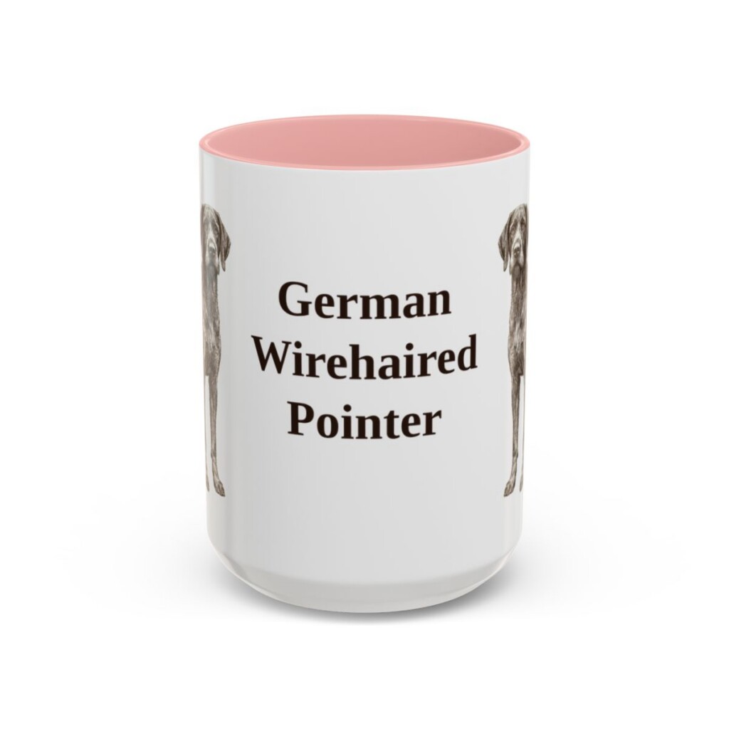 15oz German Wirehaired Pointer Mug, Vintage Dog Portrait Coffee Mug, Dog Lover Gift