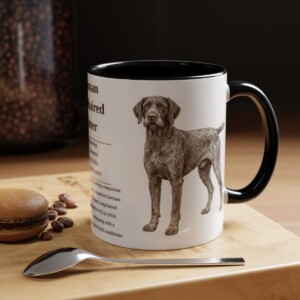11oz German Wirehaired Pointer Mug, Illustrated Dog Breed Facts Coffee Mug, Vintage Dog Keepsake Gift