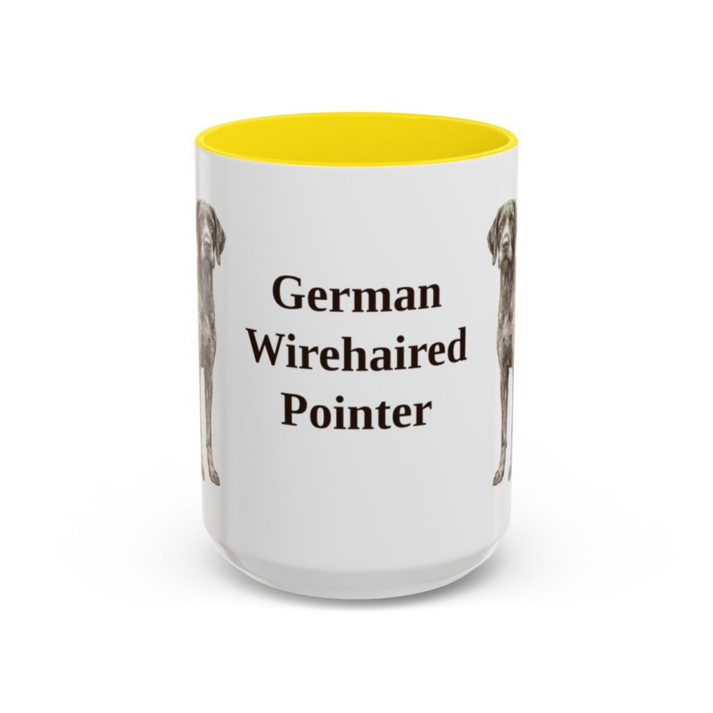 15oz German Wirehaired Pointer Mug, Vintage Dog Portrait Coffee Mug, Dog Lover Gift