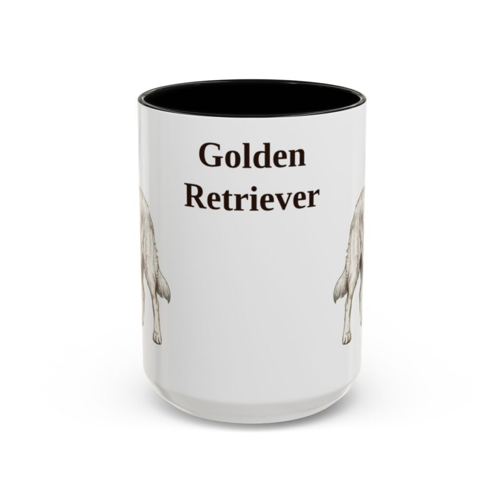 15oz Golden Retriever Mug, Vintage Dog Portrait Coffee Mug, Dog Lover Gift