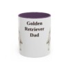 golden-retriever-mug-dad-purple-1 11oz Golden Retriever Dog Dad Mug, Vintage Sketch Coffee Mug, Dog Dad Gift