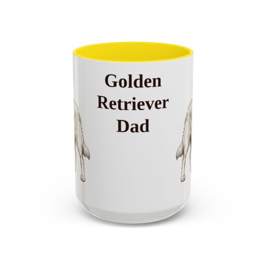 golden-retriever-mug-dad-yellow-3 15oz Golden Retriever Dog Dad Mug, Vintage Sketch Coffee Mug, Dog Dad Gift