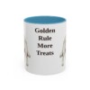 golden-retriever-mug-humor-light-blue-1 11oz Funny Golden Retriever Mug, Golden Rule More Treats, Vintage Dog Coffee Mug, Dog Lover Gift